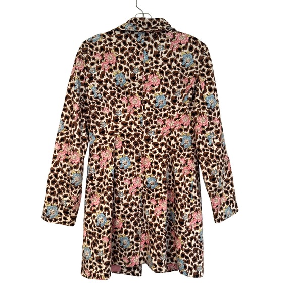 Nicole Miller Leopard Floral Jacket Womens 8 Brown Pink Career Feminine Coquette - Picture 8 of 14